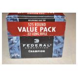 Unopened 525 Rounds Of Federal .22 Long Rifle Ammo