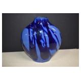 Art Inspired Blue & Dark Navy Ceramic Vase
