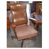 Rolling Leather and Fabric Office Chair