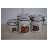 Set of 3 'Apple Basket' Canisters