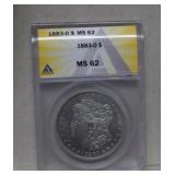1883-O Morgan Silver Dollar   MS62  ANACS