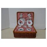 Vintage Raggedy Ann & Andy Child Tea Set In Basket