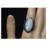 Sterling Labrodorite Ring   Sz 7-1/4