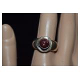 Sterling Rutilated Stone Ring  Sz 8