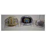 Three Very Nice Belt Buckles - One Is 24KGP &