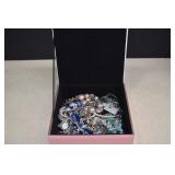 Small Glass Jewelry Box With Jewelry