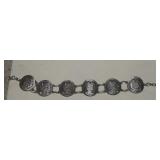 Silver Cut-Out Peru 1/5 Sol Coin Bracelet w/