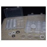 Two Coin Boxes w/ Round Coin Protectors for