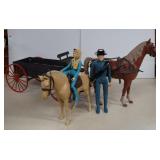 Johnny West Action Figures w/ Wagon & Horses