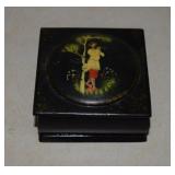 Russian Black Lacquer Trinket Box