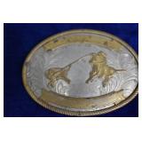 German Silver, Calf Roping Belt Buckle