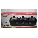 Three Crock Slow Cooker In Box,Like New