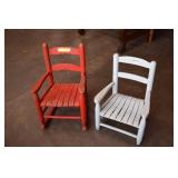Pair Of Children's Chairs, One Rocking