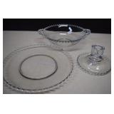 Imperial Glass Candlewick 10' Bowl With Underplate