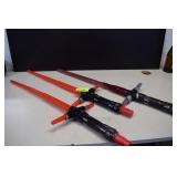 Three Star Wars Light Sabers. Working