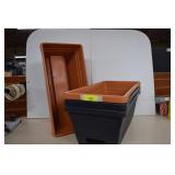 4 Elongated Plastic Planters
