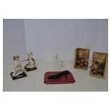 Vintage Lot Lefton Bookends, Dept 56 Figurine, &