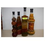 4 Decorative Kitchen Oil Display Bottles