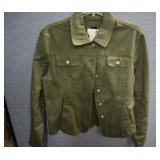Live A Little,Green Denim Look Tailored Jacket Sz.