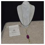 Kendra Scott Rayne Necklace w/ Purple Pend.&Bag