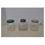 Lot Vintage Clear Glass Jars