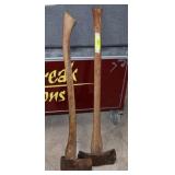 Wood Handle Axe Pair