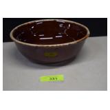 Hull Pottery Brown Drip Glaze Serving Bowl