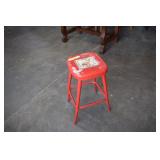 Metal 24in Kitchen Stool w/ Rooster Print