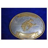 Large German Silver Rodeo Belt Buckle