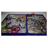 Two Trays Of Costume Jewelry -Trays Not Included-