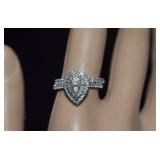 14K Wedding Set w/ Diamonds  Marked JTW Sz 7-1/4