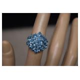 Sterling Ring w/ Topaz  Sz 6-1/4