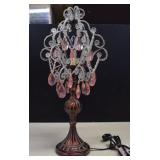 Chandelier Table Lamp With Acrylic Prisms 23' Tall