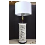 Vtg. Blanc De' Chine Cherry Blossom Lamp W/