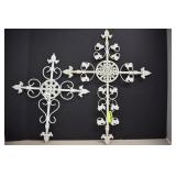 Two Heavy Metal Scroll Crosses
