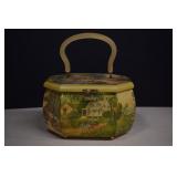 Vintage Anton Pieck Decoupage Wooden Box Purse W/