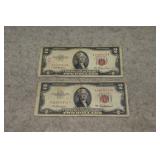1953 & 1953A $2 U.S. Notes  Red Seals