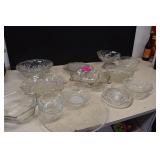 Lot of Clear Glass Platters, Bowls & More