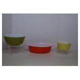 Lot Pyrex Primary Colors Casserole Dishes & Bowls