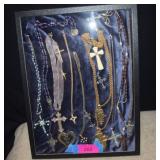 Display w/ Rosaries, Cross Necklaces & More