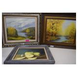 Three Original Framed Wall Art Pieces