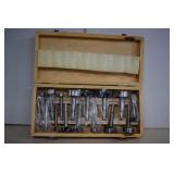 Puncher Drill Bits In Wooden Case