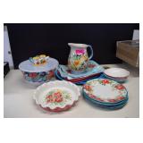The Pioneer Woman Pitcher, Plates, Pie Plate &