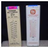 Vtg Two Advertising Thermometers