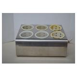 Vintage Stainless Steel 6 Hole Silverware Caddy