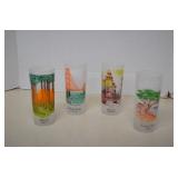 Vintage Souvenir Glasses Tumblers Set Of 4