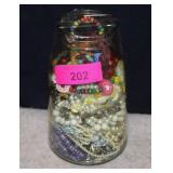 Jall & Co. Mason Jar w/ Costume Jewelry