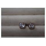 Pandora Sparkle Halo Stud Earrings-Rose Gold Plate