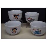 Four 1999 Quaker Branded Cereal Bowls
