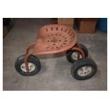Metal Garden Scoot With Rotating Seat